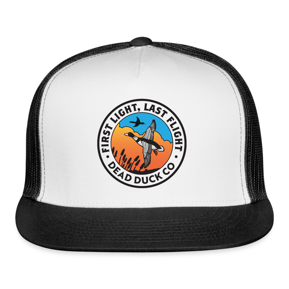 First Light Dead Duck Co. Trucker Hat - white/black