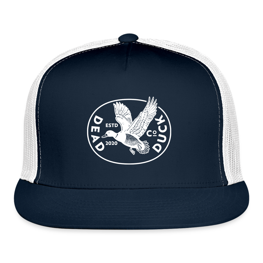 Dead Duck Co. Belt Buckle Trucker Hat - navy/white