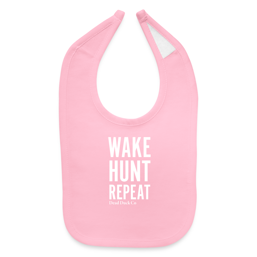 Wake Hunt Repeat Baby Bib - light pink